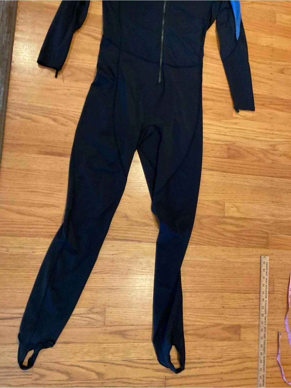 Men's Black and Blue Full-Zip Rash Guard Suit by Tilos